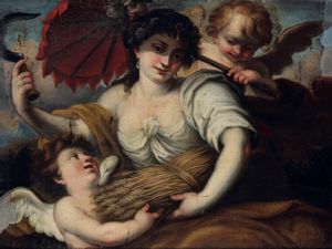 Gio Raffaele Badaracco : Allegorie dell'Estate e dell'Inverno  - Asta Old Masters - Associazione Nazionale - Case d'Asta italiane