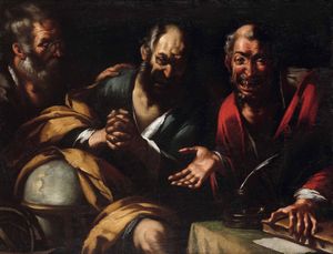 Bernardo Strozzi, Attribuito a - Tre filosofi
