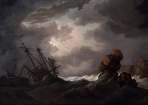 Peter van de Velde - Veliero in balia della tempesta