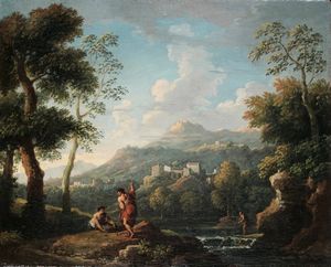 Jan Frans van Bloemen detto l’Orizzonte - Vedute con figure e architetture