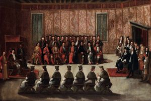 Alessandro Piazza - Nobili riuniti nel Palazzo Ducale di Venezia