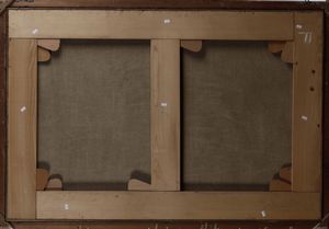 Alessandro Piazza : Corteo di carrozze sullo sfondo della citt� di Udine  - Asta Old Masters - Associazione Nazionale - Case d'Asta italiane