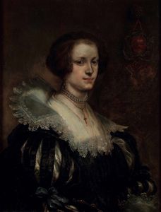 Antoon van Dyck, nei modi di : Ritratto femminile con stemma  - Asta Old Masters - Associazione Nazionale - Case d'Asta italiane