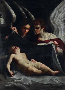 Guido Reni, copia da - Angeli che svelano il Ges� Bambino dormiente