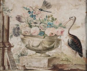 Scuola tedesca del XVIII secolo Soggetti naturalistici  - Asta Old Masters - Associazione Nazionale - Case d'Asta italiane