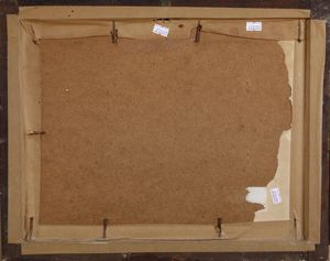 Scuola lombarda della fine del XVIII secolo Scorcio di villaggio con contadini  - Asta Old Masters - Associazione Nazionale - Case d'Asta italiane