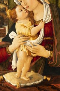 Benedetto Montagna : Madonna con Bambino su sfondo di paesaggio  - Asta Old Masters - Associazione Nazionale - Case d'Asta italiane