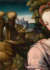 Michele Tosini detto Michele di Ridolfo del Ghirlandaio : Madonna con Bambino e San Giovannino  - Asta Old Masters - Associazione Nazionale - Case d'Asta italiane