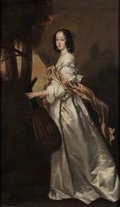 Peter Lely, Attribuito a - Ritratto di dama con liuto