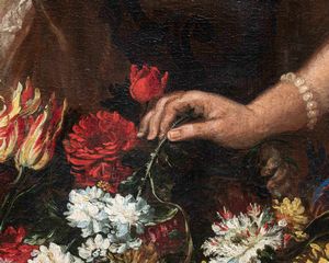 Felice Boselli : Natura morta con due donne  - Asta Old Masters - Associazione Nazionale - Case d'Asta italiane