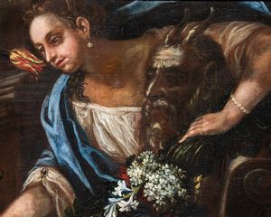 Felice Boselli : Natura morta con due donne  - Asta Old Masters - Associazione Nazionale - Case d'Asta italiane