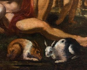 Scuola ferrarese del XVII secolo Il paradiso in terra o l�et� dell�oro  - Asta Old Masters - Associazione Nazionale - Case d'Asta italiane