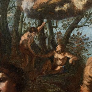 Scuola ferrarese del XVII secolo Il paradiso in terra o l�et� dell�oro  - Asta Old Masters - Associazione Nazionale - Case d'Asta italiane