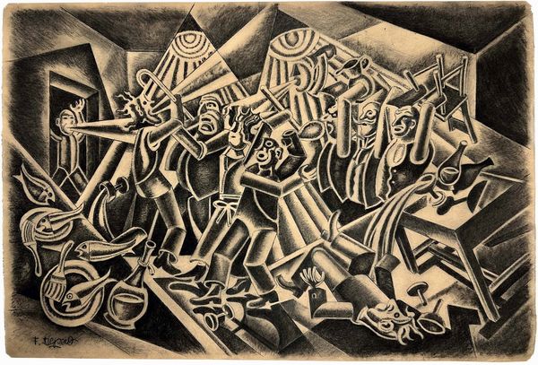 FORTUNATO DEPERO : Megafoni e bestemmie (La rissa)  - Asta Arte Moderna e Contemporanea - Associazione Nazionale - Case d'Asta italiane