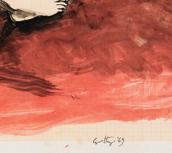 Renato Guttuso : Donna sdraiata su fondo rosso  - Asta Arte Moderna e Contemporanea - Associazione Nazionale - Case d'Asta italiane