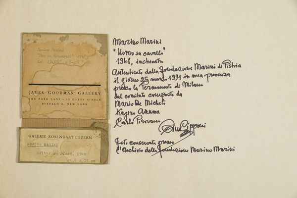 Marino Marini : Uomo e cavallo  - Asta Arte Moderna e Contemporanea - Associazione Nazionale - Case d'Asta italiane