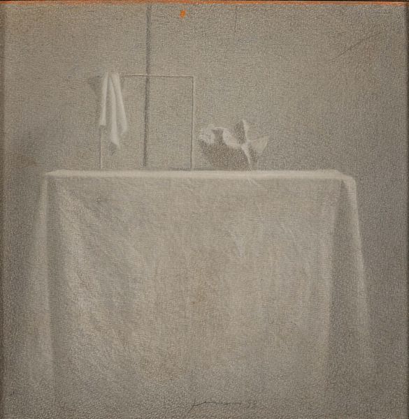 Gianfranco Ferroni : Cartoccio e straccio sul quadrato  - Asta Arte Moderna e Contemporanea - Associazione Nazionale - Case d'Asta italiane