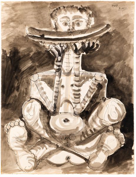 Pablo Picasso : Homme a la tranche de past�que  - Asta Arte Moderna e Contemporanea - Associazione Nazionale - Case d'Asta italiane