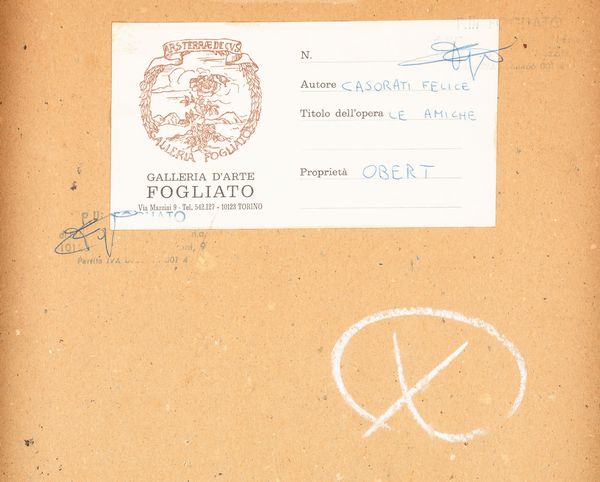 Felice Casorati : Le amiche  - Asta Arte Moderna e Contemporanea - Associazione Nazionale - Case d'Asta italiane