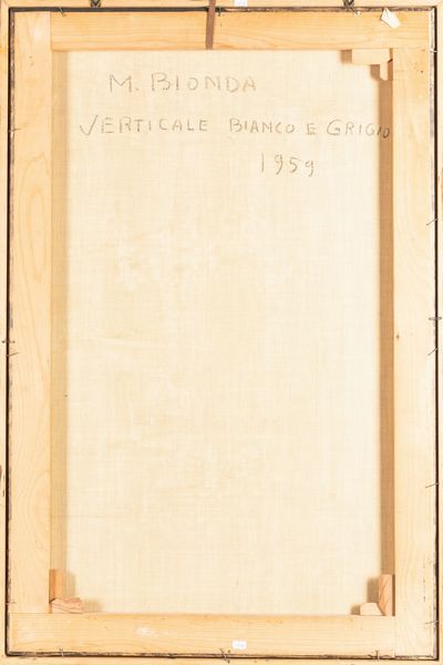Mario Bionda : Verticale bianco e grigio  - Asta Arte Moderna e Contemporanea - Associazione Nazionale - Case d'Asta italiane