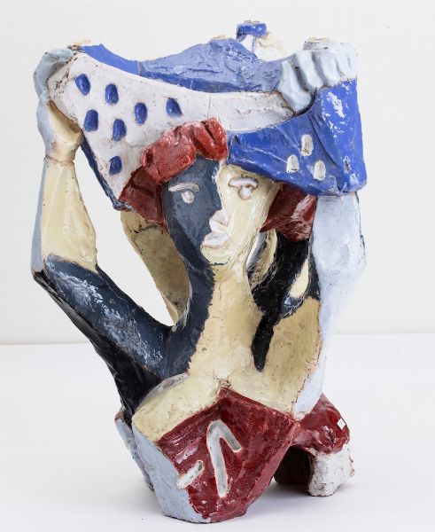 Leoncillo Leonardi : Piede di tavolo con medusa  - Asta Arte Moderna e Contemporanea - Associazione Nazionale - Case d'Asta italiane