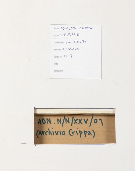 ROBERTO CRIPPA : Spirale  - Asta Arte Moderna e Contemporanea - Associazione Nazionale - Case d'Asta italiane