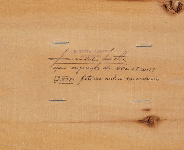 Sol LeWitt : Senza titolo  - Asta Arte Moderna e Contemporanea - Associazione Nazionale - Case d'Asta italiane
