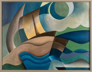 Nicolaj Diulgheroff : Paesaggio marino  - Asta Arte Moderna e Contemporanea - Associazione Nazionale - Case d'Asta italiane