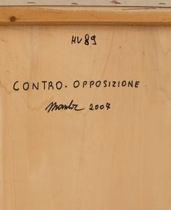 RENATO MAMBOR : Contro opposizione  - Asta Arte Moderna e Contemporanea - Associazione Nazionale - Case d'Asta italiane