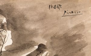 Pablo Picasso : Homme a la tranche de past�que  - Asta Arte Moderna e Contemporanea - Associazione Nazionale - Case d'Asta italiane