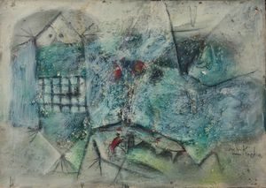 IBRAHIM KODRA - Composizione con pesci