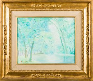 Umberto Lilloni : In riva al Lambro  - Asta Arte Moderna e Contemporanea - Associazione Nazionale - Case d'Asta italiane