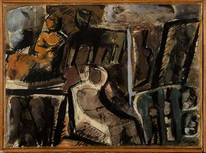 Mario Sironi : Composizione  - Asta Arte Moderna e Contemporanea - Associazione Nazionale - Case d'Asta italiane