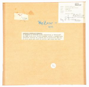 MARIO BALLOCCO : Contrasti simultanei  - Asta Arte Moderna e Contemporanea - Associazione Nazionale - Case d'Asta italiane