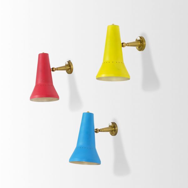 STILUX : Tre lampade a parete orientabili  - Asta Design - Associazione Nazionale - Case d'Asta italiane