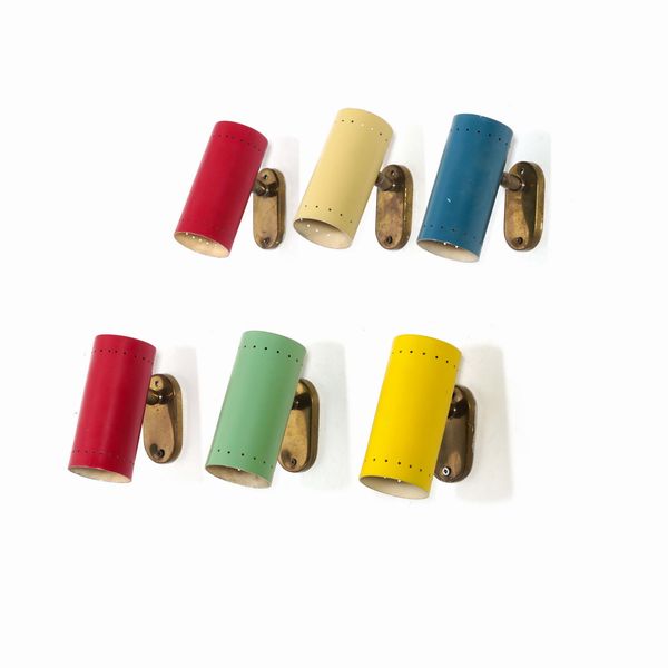 Sei lampade a parete orientabili  - Asta Design - Associazione Nazionale - Case d'Asta italiane