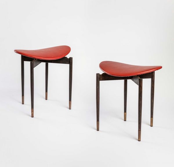 CARLO MOLLINO : Due pouf  - Asta Design - Associazione Nazionale - Case d'Asta italiane