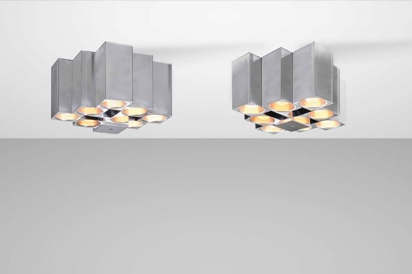 GAETANO SCIOLARI : Due lampade a plafone  - Asta Design - Associazione Nazionale - Case d'Asta italiane