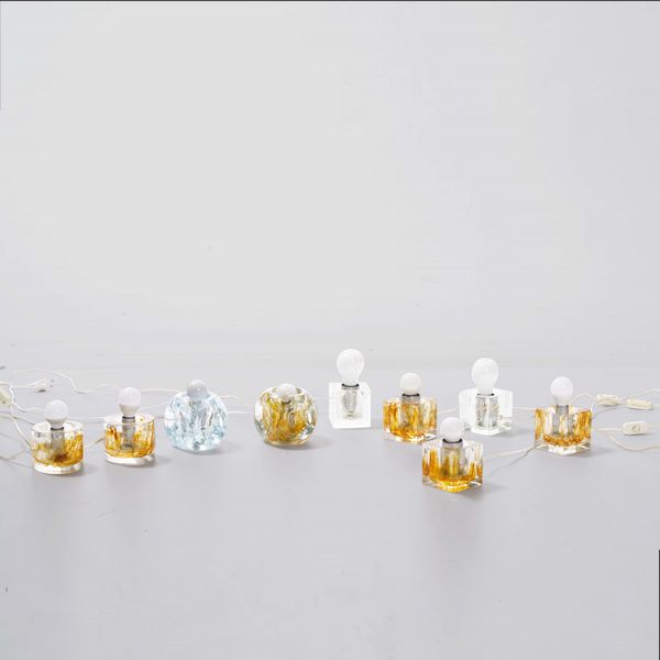 POLIARTE : Set di nove lampade da tavolo  - Asta Design - Associazione Nazionale - Case d'Asta italiane
