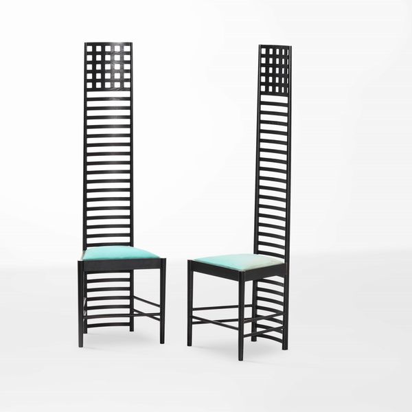 CHARLES RENNIE MACKINTOSH : Due sedie mod. Hill House.  - Asta Design - Associazione Nazionale - Case d'Asta italiane