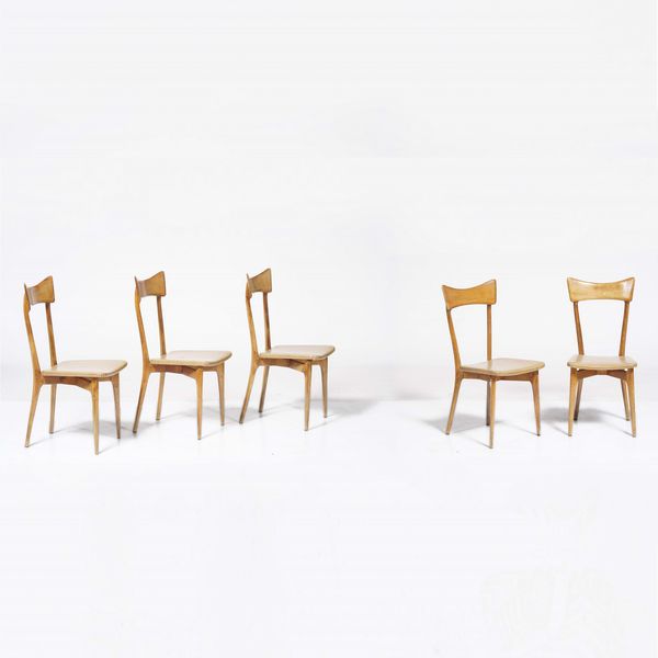 ICO PARISI : Cinque sedie  - Asta Design - Associazione Nazionale - Case d'Asta italiane