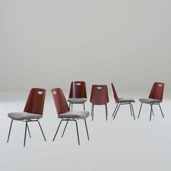 GASTONE RINALDI : Sei sedie mod. DU22  - Asta Design - Associazione Nazionale - Case d'Asta italiane