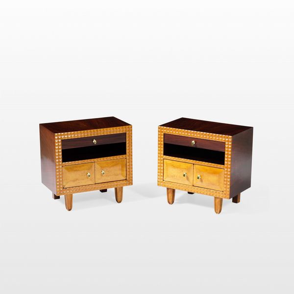 Paolo Buffa, Attribuito a : Coppia di comodini  - Asta Design - Associazione Nazionale - Case d'Asta italiane