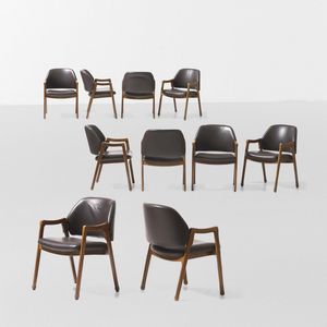 ICO PARISI - Dieci poltroncine mod. 814