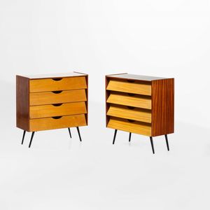 Fratelli Bertoli - Coppia di mobili contenitori scarpiere