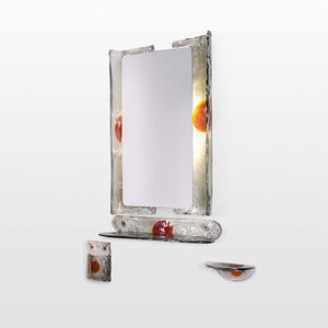 AV MAZZEGA - Specchiera luminosa con elementi portaoggetti