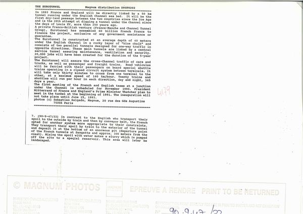 Sebastião Salgado : The Eurotunnel, dalla serie �Workers�  - Asta Fotografia e multipli d'artista - Associazione Nazionale - Case d'Asta italiane