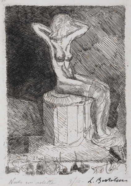 Luigi Bartolini : Nudo con violette  - Asta Fotografia e multipli d'artista - Associazione Nazionale - Case d'Asta italiane