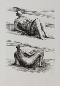 Henry Moore : Two Reclining Figures  - Asta Fotografia e multipli d'artista - Associazione Nazionale - Case d'Asta italiane