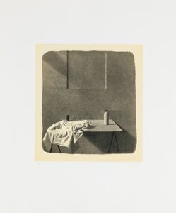 Gianfranco Ferroni - Tavolino con straccio e flacone